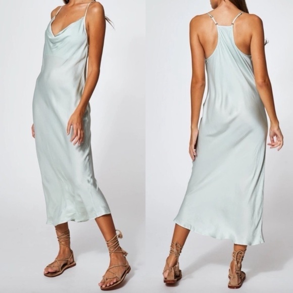 YFB ✨ Mint green Sweetie Slip‎ Midi Dress XS adjustable straps maxi midi - Picture 3 of 10